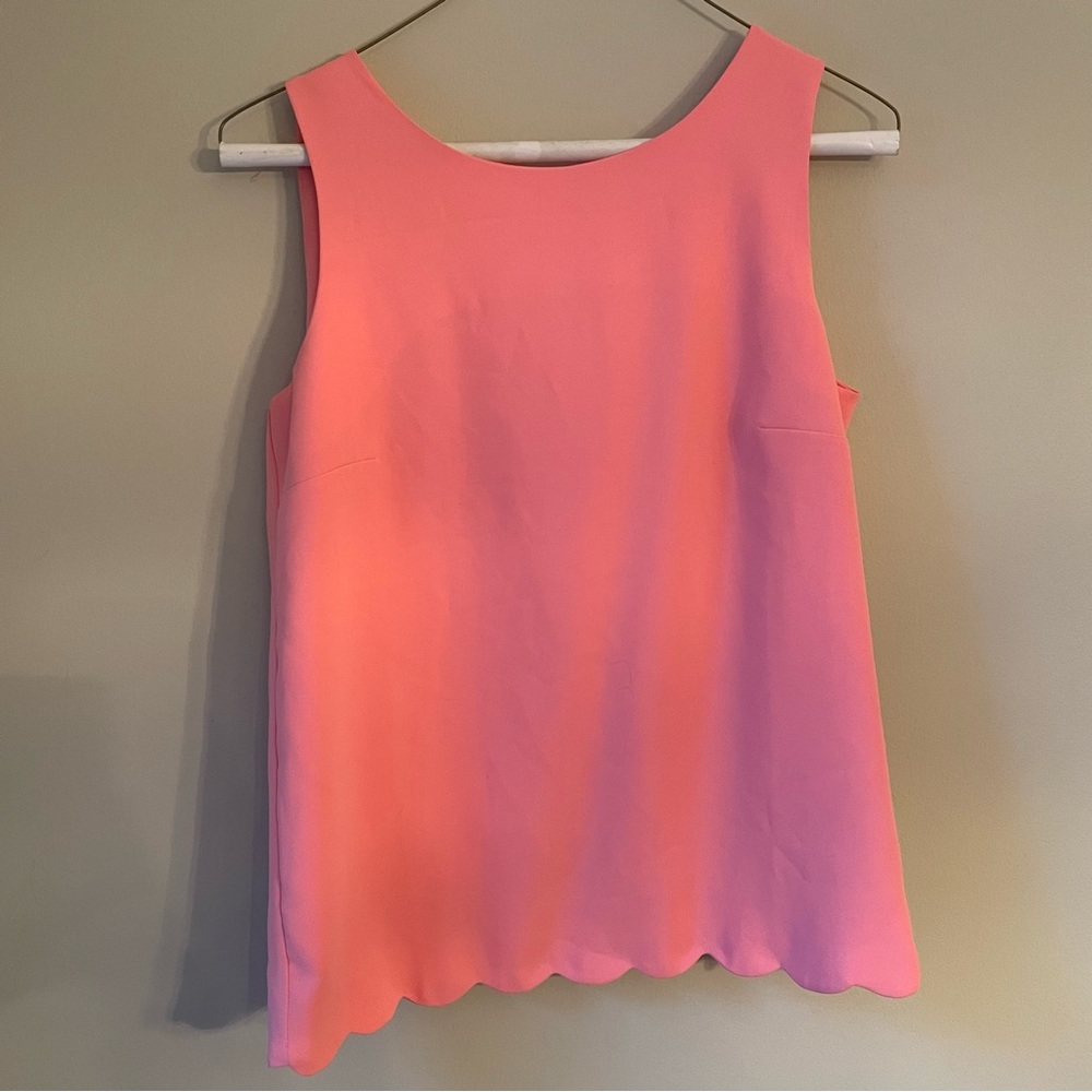 scalloped open back jcrew blouse